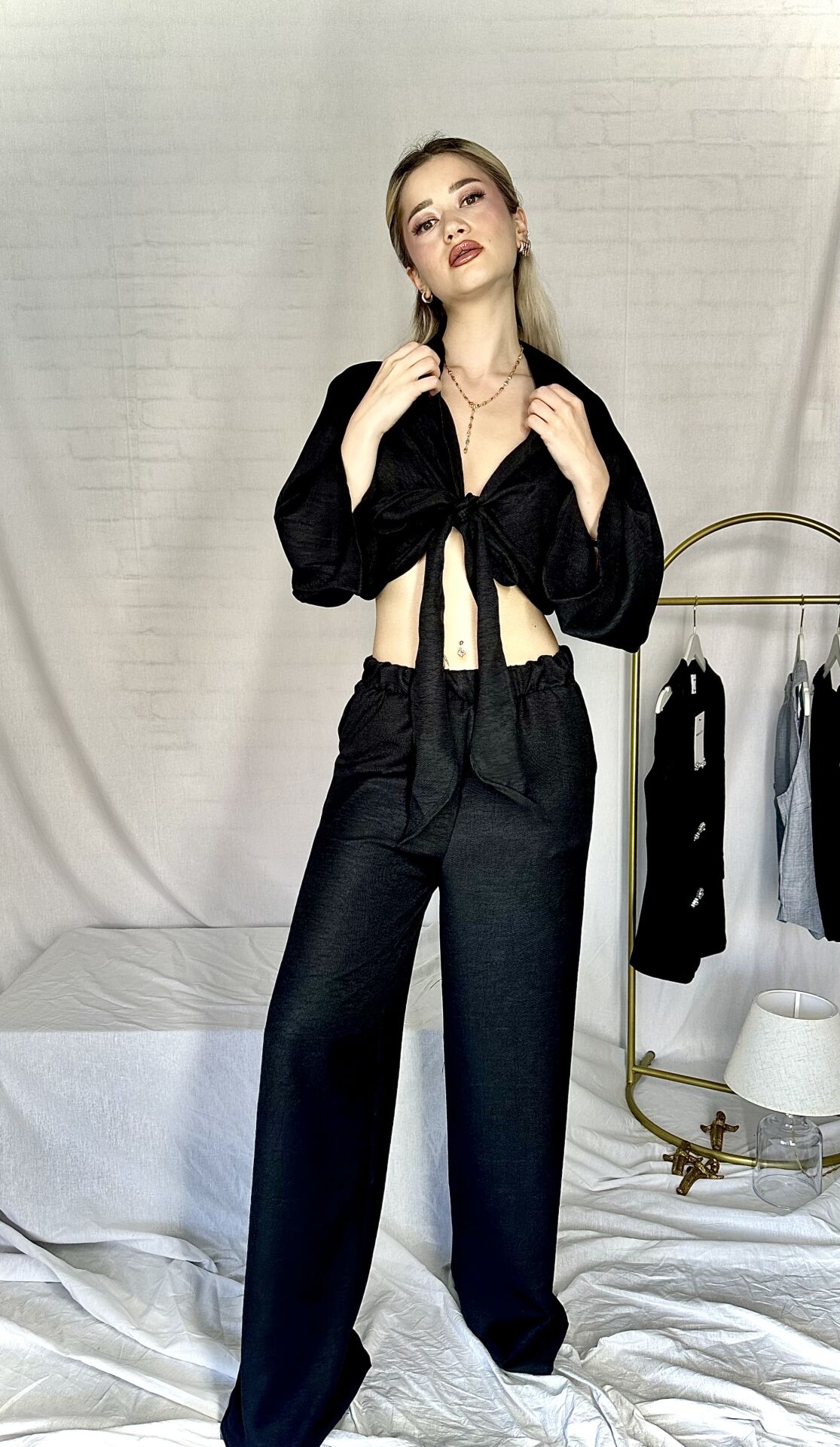 Siyah Bağlama Detay Takım