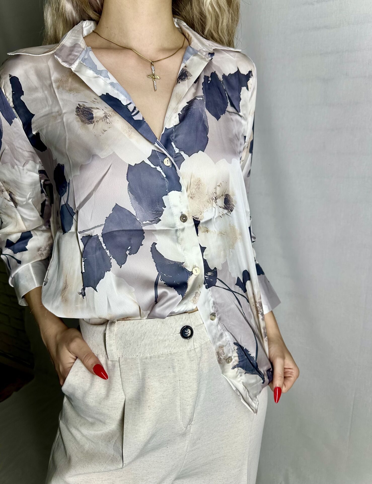 Kırık Beyaz Keten Alaçatı Pantolon