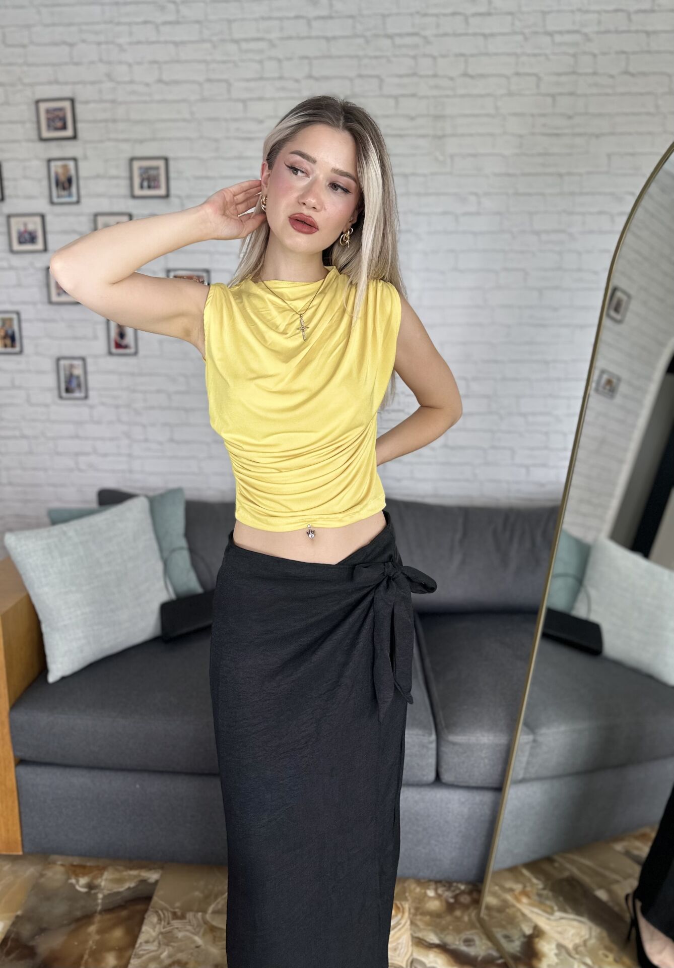 Sandy Büzgülü Bluz